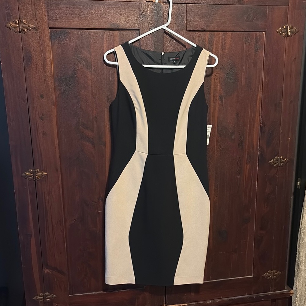 Elegant Black and Cream Dress
